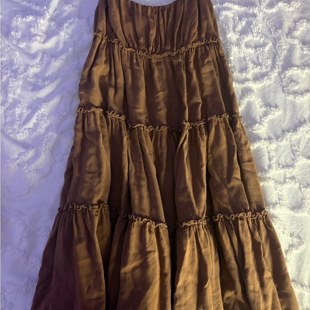 Brown Tiered Women's dress